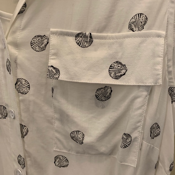 NWOT Seashell Print Nautical Shirt Dress Kensie M - Picture 3 of 8